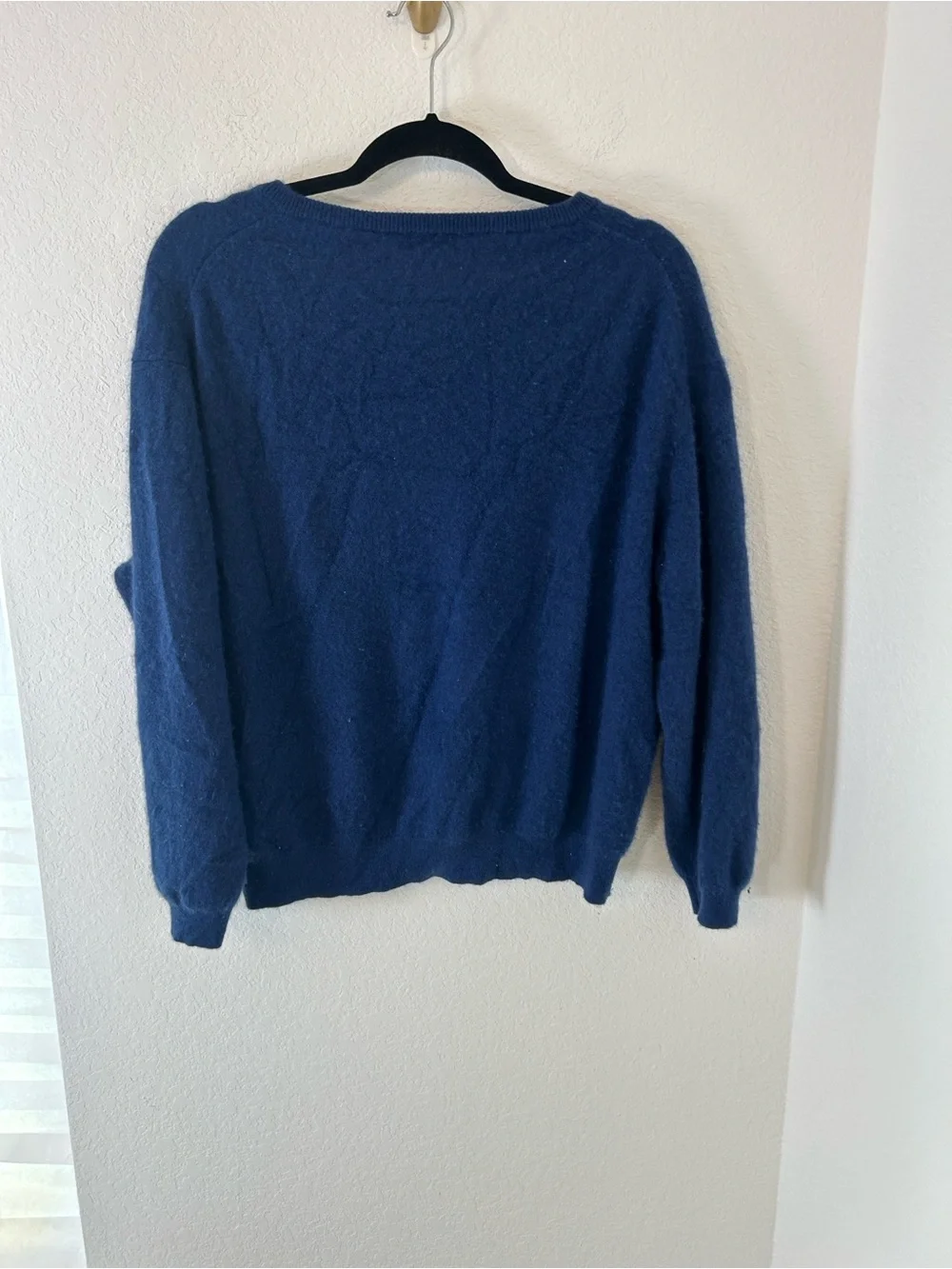J. Crew Deep Blue Cashmere V-Neck Sweater M